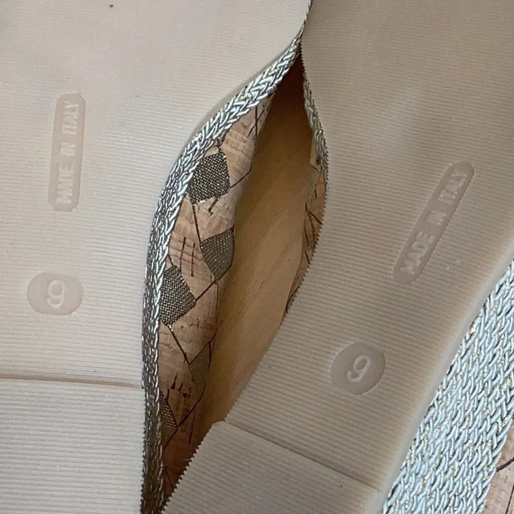 Sesto Meucci made in Italy Mabyn Cork Patterned Wedges. Women’s size 9